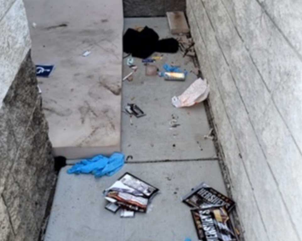 BEFORE Homeless littering cleanup service