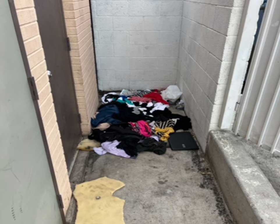 BEFORE Homeless littering cleanup service